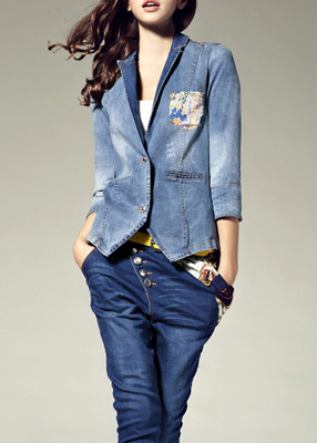 Picture of Elegant Patchwork Silk Short Jacket
